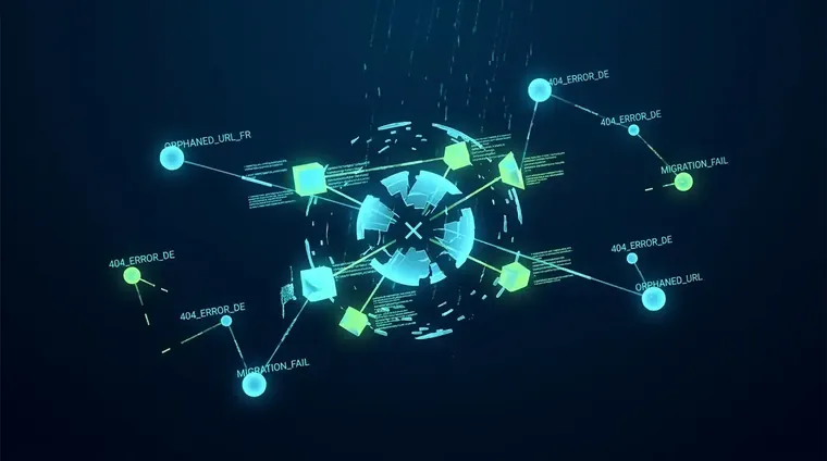 Diagram of hreflang implementation cluster showing orphaned locale URLs after a site migration causing crawl errors