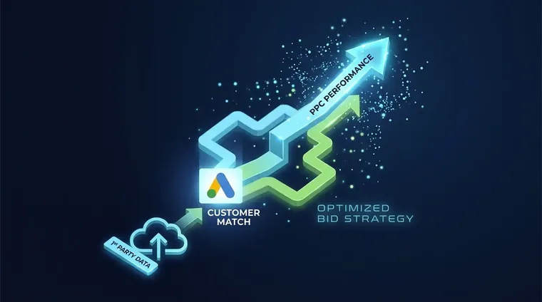 First-party data Customer Match upload improving ppc bid strategy performance in Google Ads